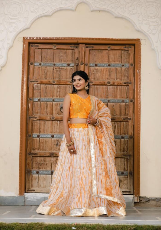 Vedika Mustard Tie n Dye Lehenga Set 120-MST