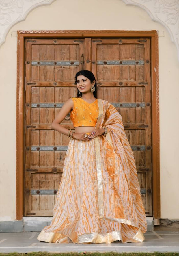 Vedika Mustard Tie n Dye Lehenga Set 120-MST