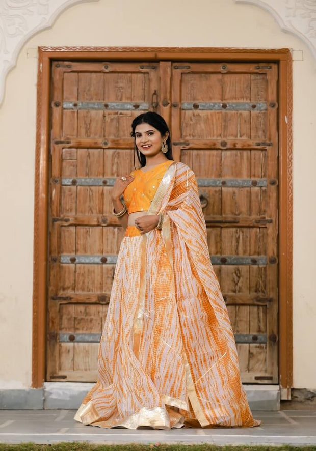 Vedika Mustard Tie n Dye Lehenga Set 120-MST
