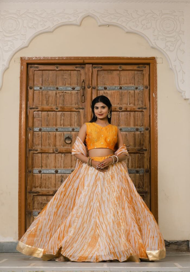 Vedika Mustard Tie n Dye Lehenga Set 120-MST