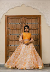 Vedika Mustard Tie n Dye Lehenga Set 120-MST