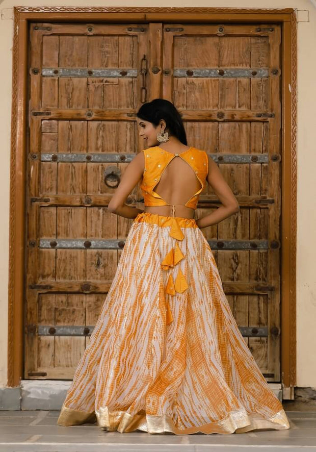Vedika Mustard Tie n Dye Lehenga Set 120-MST