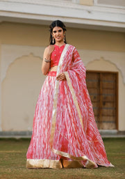 Vedika Peach Tie n Dye Lehenga Set 120-PCH