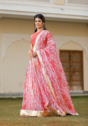 Vedika Peach Tie n Dye Lehenga Set 120-PCH