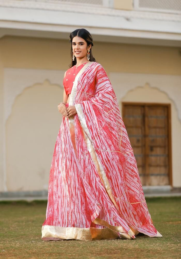 Vedika Peach Tie n Dye Lehenga Set 120-PCH