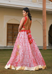 Vedika Peach Tie n Dye Lehenga Set 120-PCH