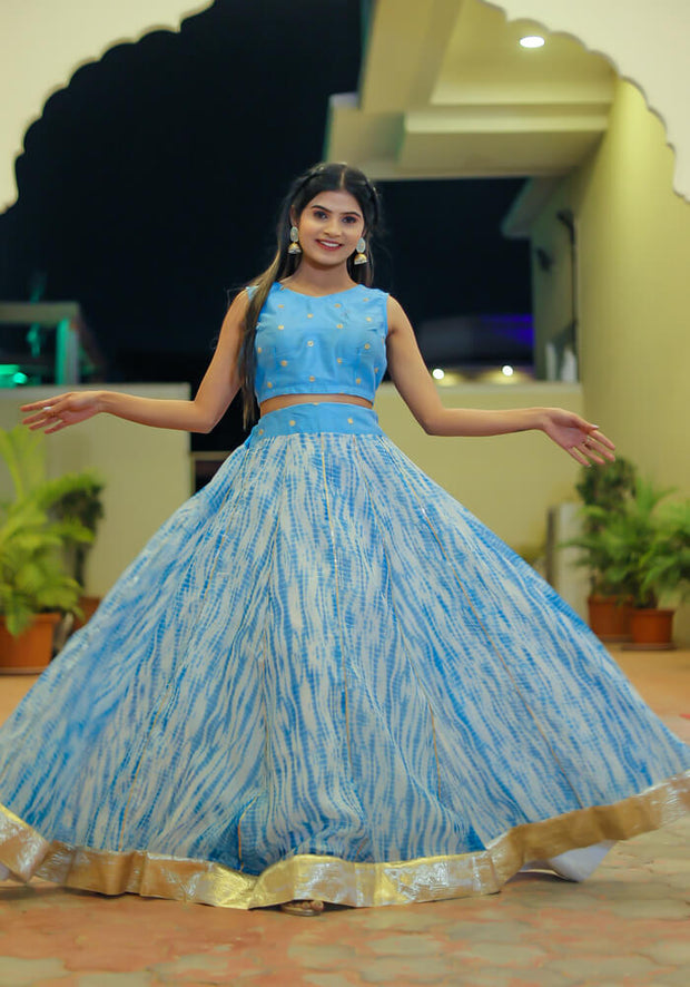 Vedika Blue Tie n Dye Lehenga Set 120-SKB