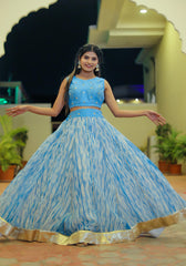 Vedika Blue Tie n Dye Lehenga Set 120-SKB