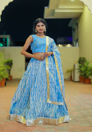 Vedika Blue Tie n Dye Lehenga Set 120-SKB