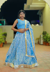 Vedika Blue Tie n Dye Lehenga Set 120-SKB