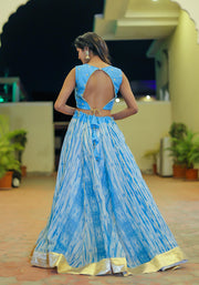 Vedika Blue Tie n Dye Lehenga Set 120-SKB