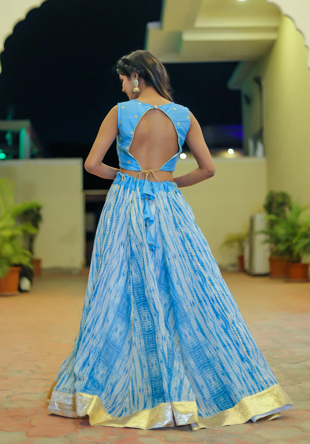 Vedika Blue Tie n Dye Lehenga Set 120-SKB