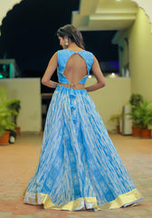 Vedika Blue Tie n Dye Lehenga Set 120-SKB