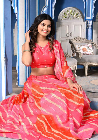 Shyla Peach Lehenga Set 122-PCH