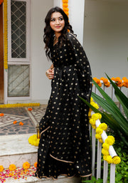 Indi Inside Black Foil Printed Saree 102-BLK