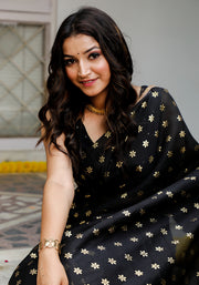 Indi Inside Black Foil Printed Saree 102-BLK