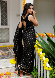 Indi Inside Black Foil Printed Saree 102-BLK