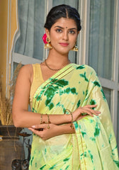 Lemon Yellow Tie-n-Dye Saree 130-LMN