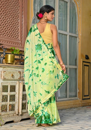 Lemon Yellow Tie-n-Dye Saree 130-LMN