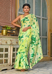 Lemon Yellow Tie-n-Dye Saree 130-LMN
