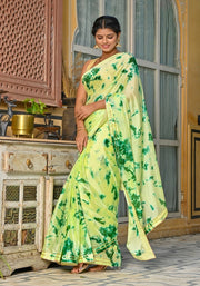Lemon Yellow Tie-n-Dye Saree 130-LMN