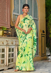 Lemon Yellow Tie-n-Dye Saree 130-LMN