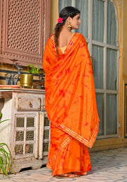 Orange  Tie-n-Dye Saree 130-ORG