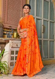 Orange  Tie-n-Dye Saree 130-ORG