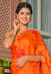 Orange  Tie-n-Dye Saree 130-ORG