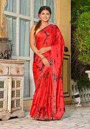 Red Tie-n-Dye Saree130-RED