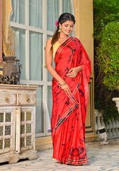 Red Tie-n-Dye Saree130-RED