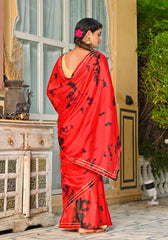 Red Tie-n-Dye Saree130-RED