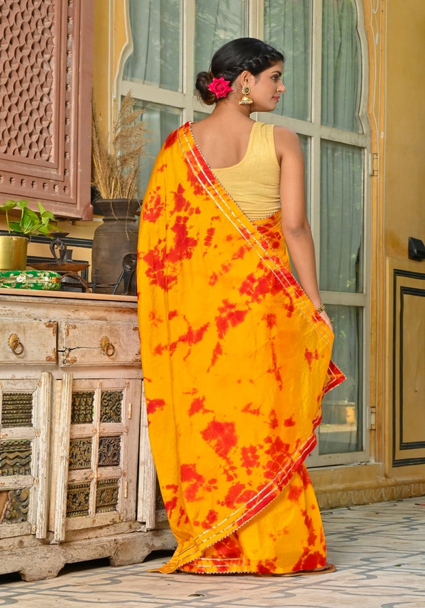 Yellow Tie-n-Dye Saree 130-YLW