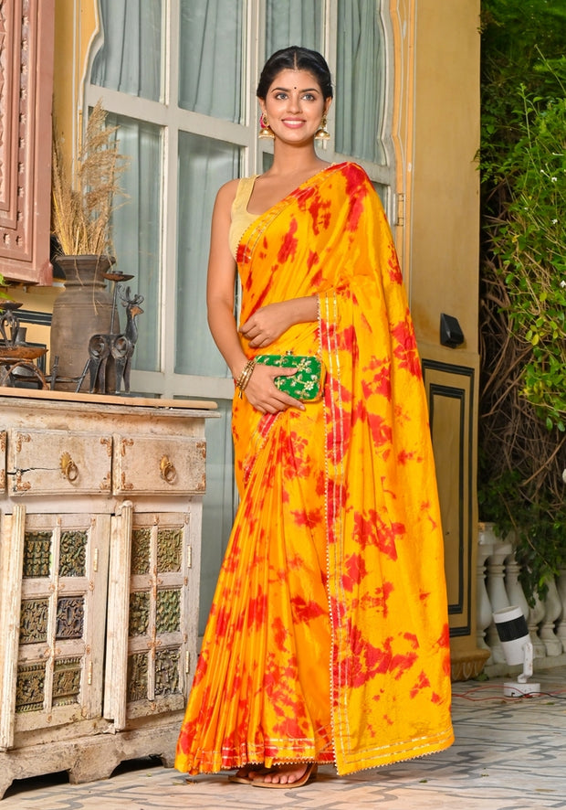 Yellow Tie-n-Dye Saree 130-YLW