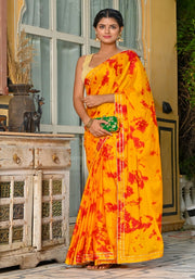 Yellow Tie-n-Dye Saree 130-YLW