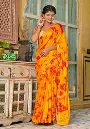 Yellow Tie-n-Dye Saree 130-YLW