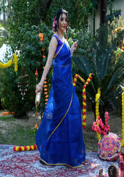 Blue Leheriya Printed Saree 109-BLU