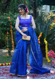 Blue Leheriya Printed Saree 109-BLU