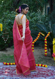 Pink Leheriya Printed Saree 109-PNK