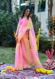 Multicolored kota Leheriya Printed Saree 111-PNK